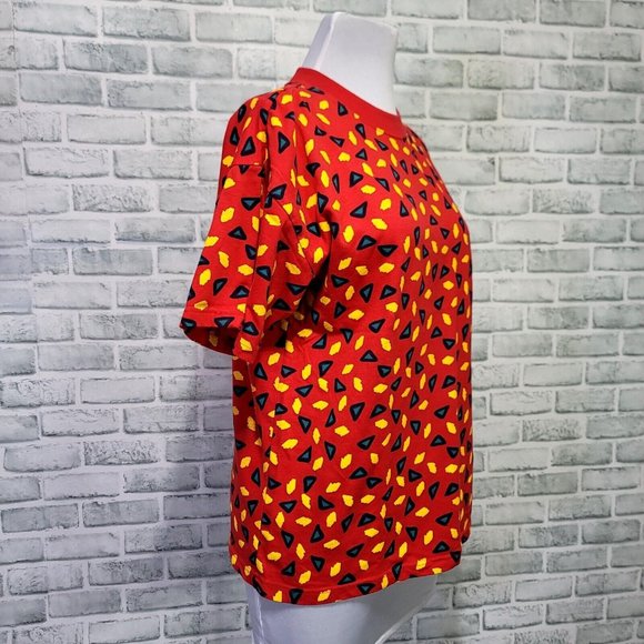 Vintage 90s Casual Corner Size L Colorful Abstract Geo Pattern Crew Neck Tshirt‎ - Picture 2 of 6